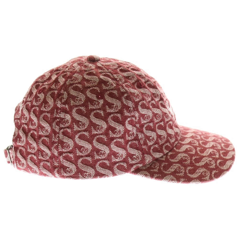 SUPREME(シュプリーム) 21AW Monogram Denim 6-Panel モノグラム デニムキャップ レッド