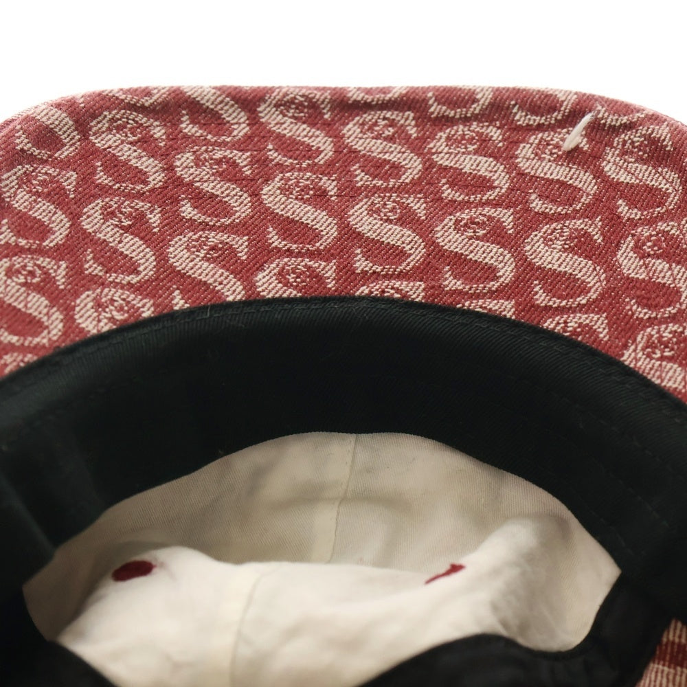 SUPREME(シュプリーム) 21AW Monogram Denim 6-Panel モノグラム デニムキャップ レッド