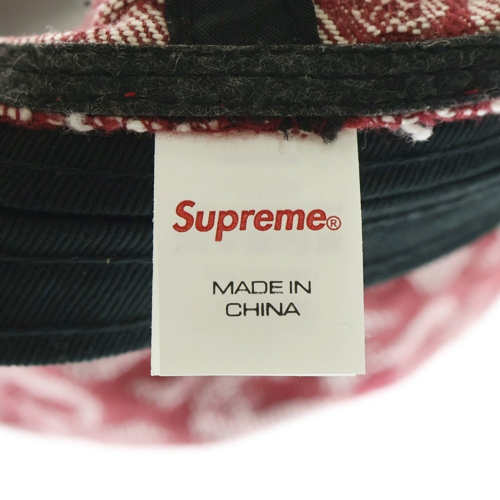 SUPREME(シュプリーム) 21AW Monogram Denim 6-Panel モノグラム デニムキャップ レッド