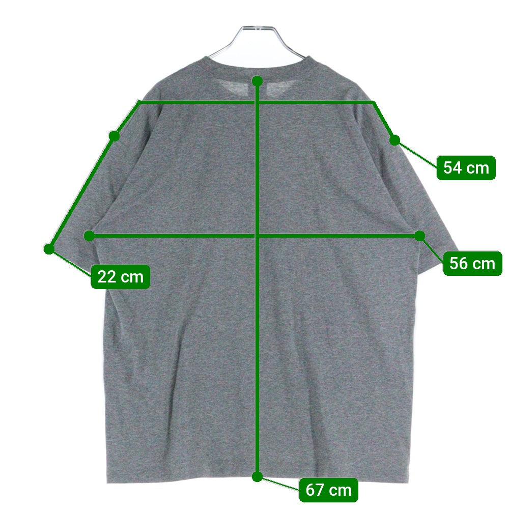 STUSSY(ステューシー) フロントロゴ刺繍 クルーネック半袖Tシャツ カットソー グレー