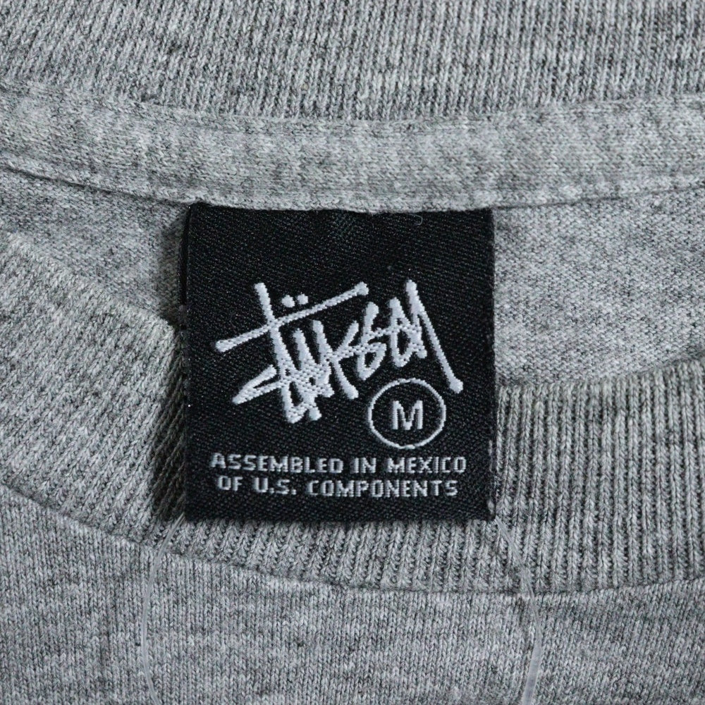 STUSSY(ステューシー) 00s OLD STUSSY KNOWLEDGE IS KING オールドステューシー グラフィックプリント クルーネック 半袖Tシャツ カットソー グレー