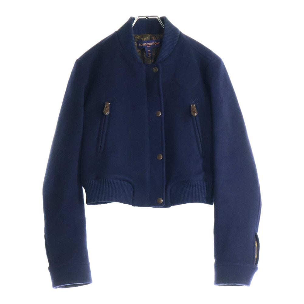 LOUIS VUITTON(ルイヴィトン) 23SS 裏地モノグラム カシミヤ ダブルフェイス ジップアップ ボンバージャケット ブルゾン ネイビー レディース RW231W QRA FOJA11