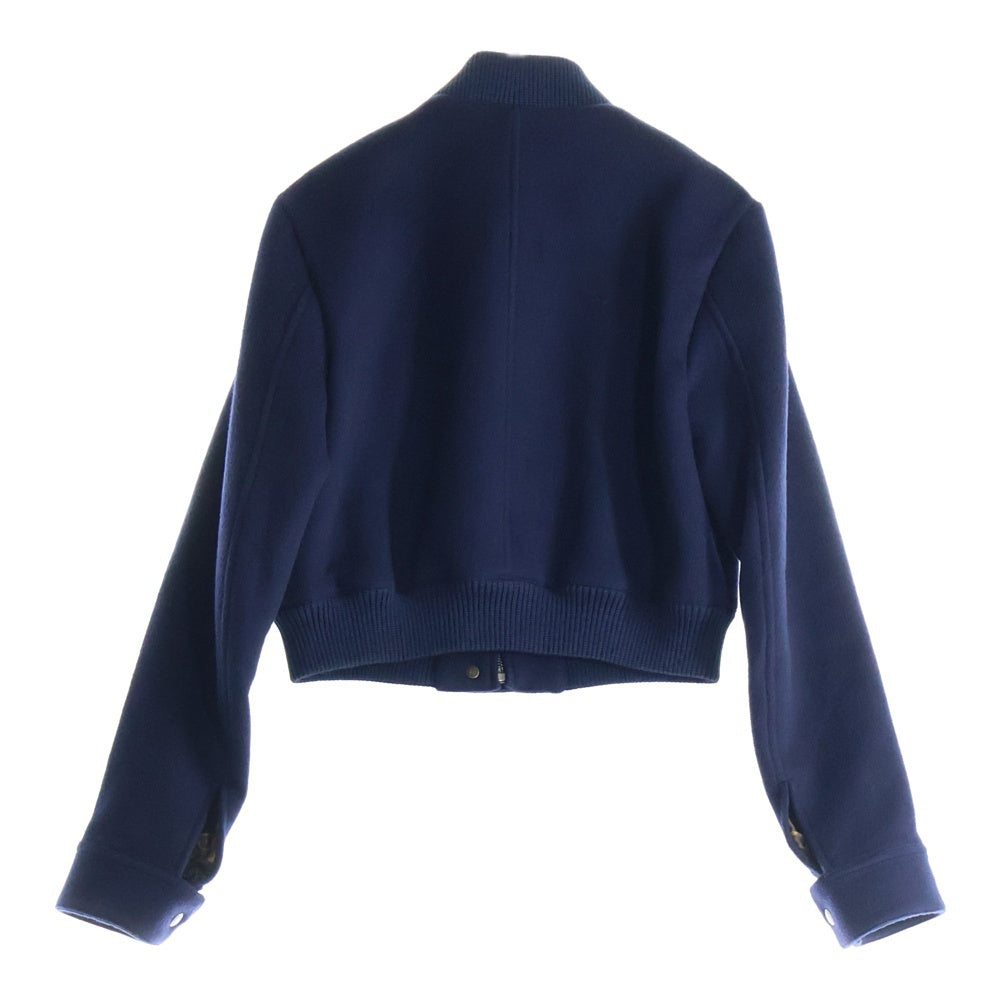 LOUIS VUITTON(ルイヴィトン) 23SS 裏地モノグラム カシミヤ ダブルフェイス ジップアップ ボンバージャケット ブルゾン ネイビー レディース RW231W QRA FOJA11
