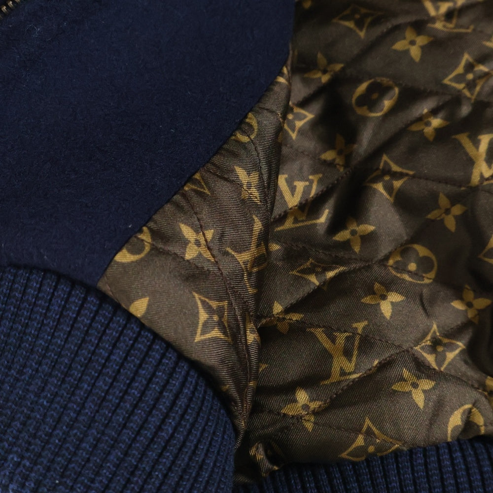 LOUIS VUITTON(ルイヴィトン) 23SS 裏地モノグラム カシミヤ ダブルフェイス ジップアップ ボンバージャケット ブルゾン ネイビー レディース RW231W QRA FOJA11