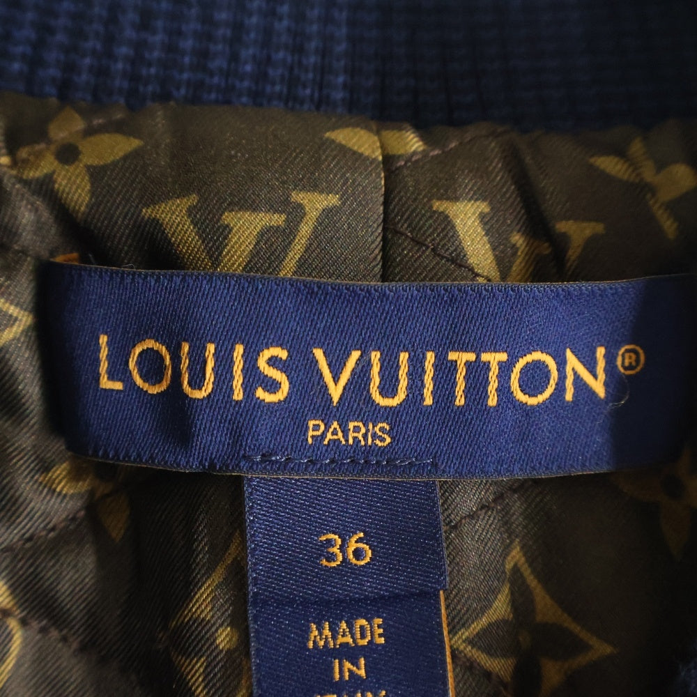 LOUIS VUITTON(ルイヴィトン) 23SS 裏地モノグラム カシミヤ ダブルフェイス ジップアップ ボンバージャケット ブルゾン ネイビー レディース RW231W QRA FOJA11