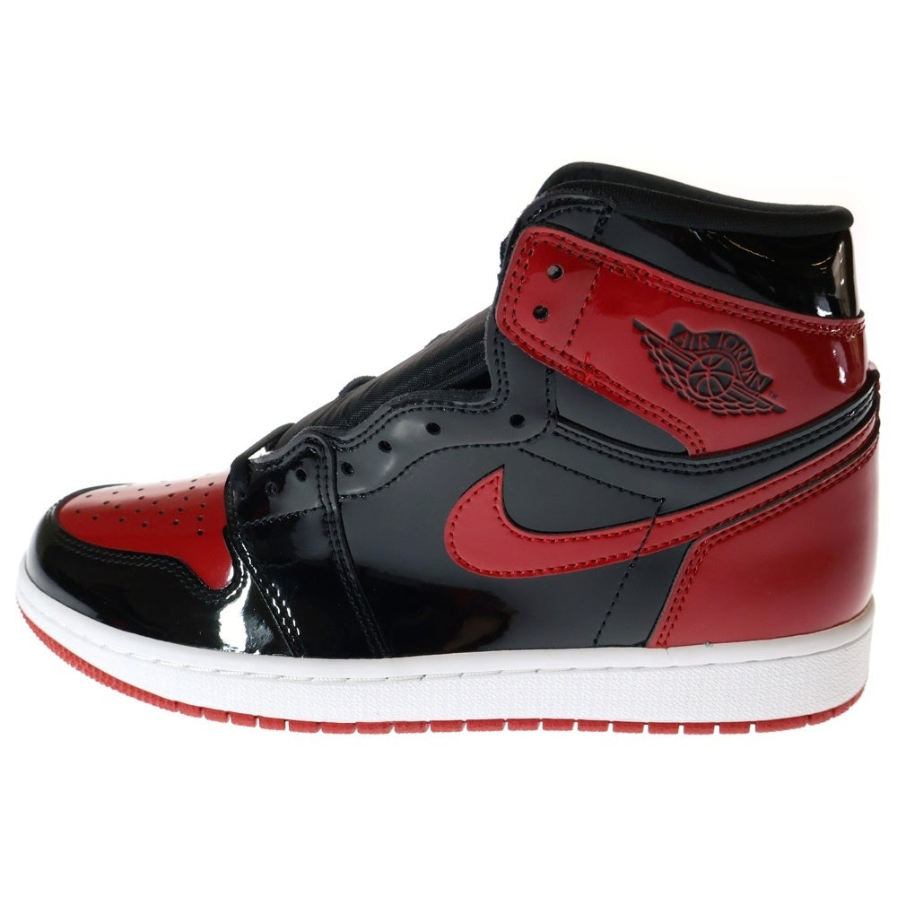 NIKE(ナイキ) AIR JORDAN 1 RETRO HIGH OG BRED PATENT エアジョーダン1 レトロ ブレッド パテント ハイカットスニーカー レッド/ブラック US8/26cm 555088-063