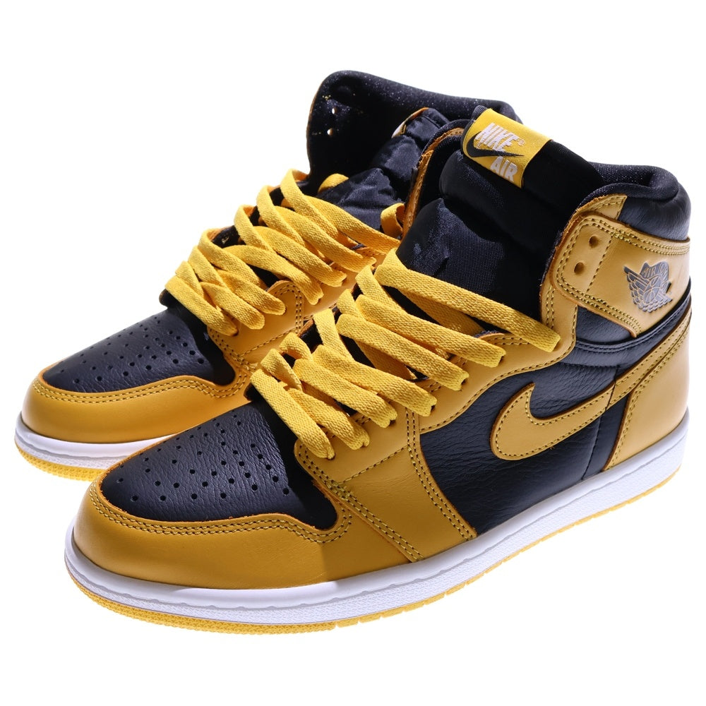NIKE(ナイキ) AIR JORDAN1 RETRO HIGH OG POLLEN エアジョーダン 1 レトロ パラン ハイカットスニーカー ブラック/イエロー US8/26cm 555088-701