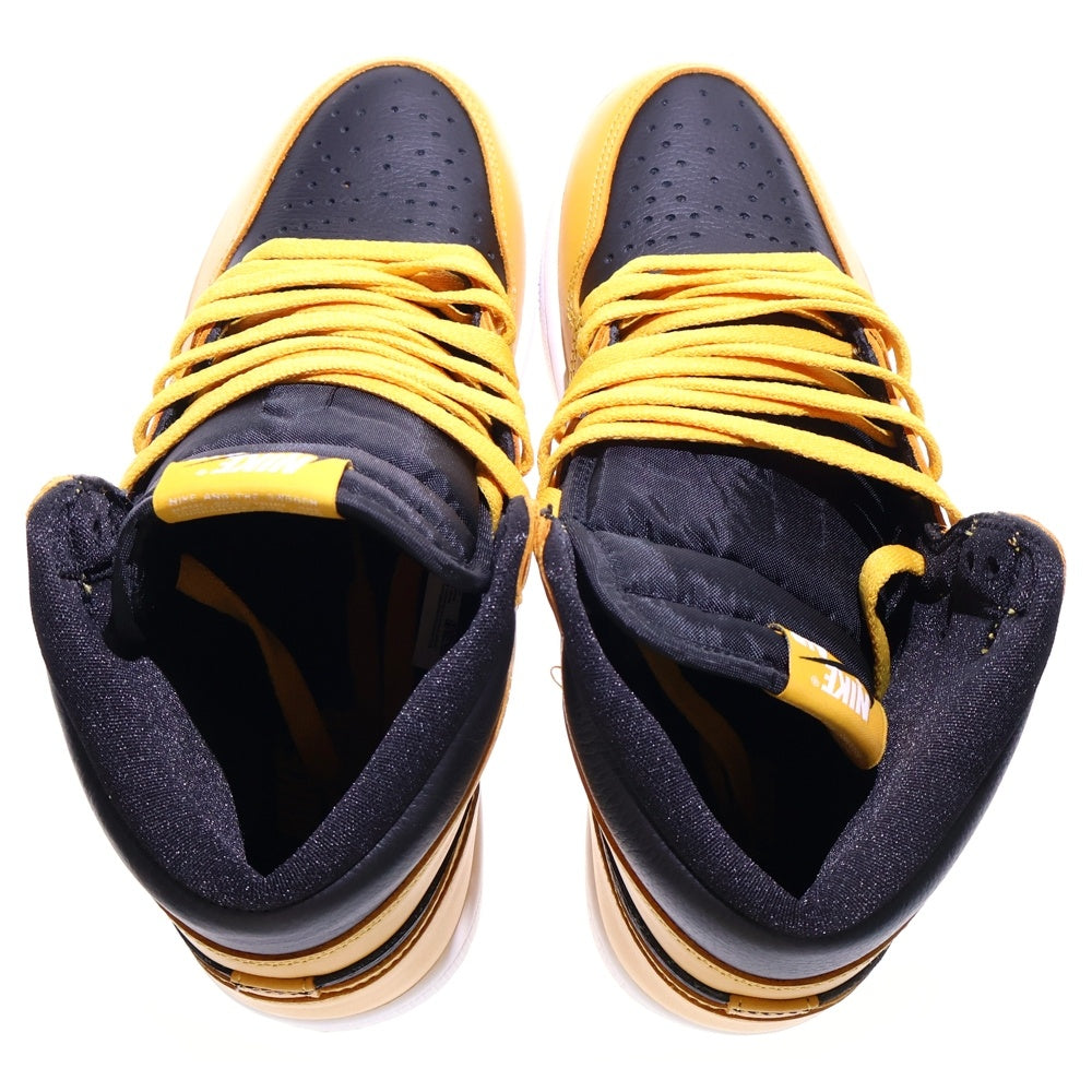 NIKE(ナイキ) AIR JORDAN1 RETRO HIGH OG POLLEN エアジョーダン 1 レトロ パラン ハイカットスニーカー ブラック/イエロー US8/26cm 555088-701