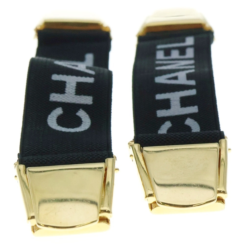 CHANEL(シャネル) ロゴデザイン アームバンド 2個セット ブラック/ゴールド