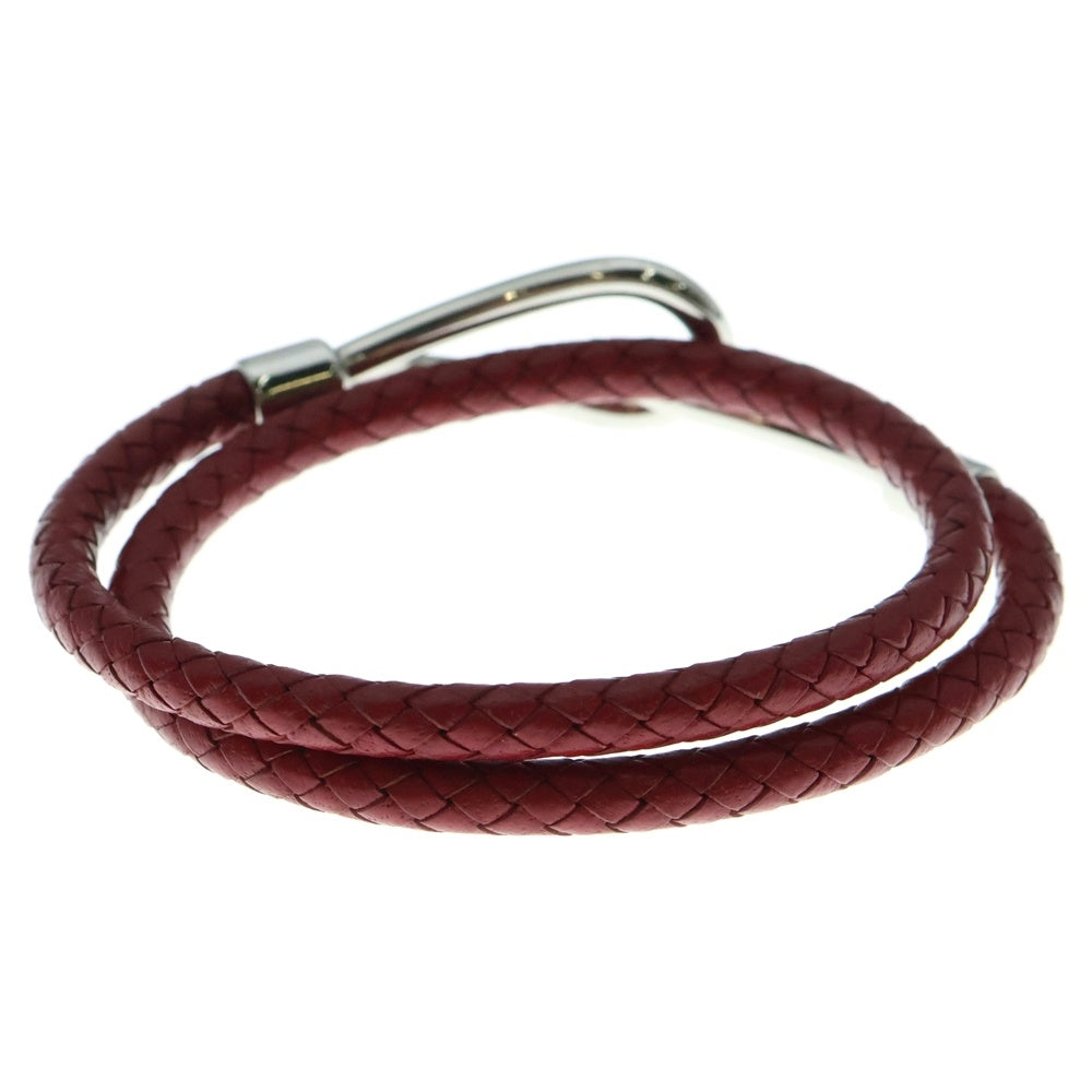 HERMES(エルメス) ジャンボ イントレチャート レザー ブレスレット シルバー金具 レッド