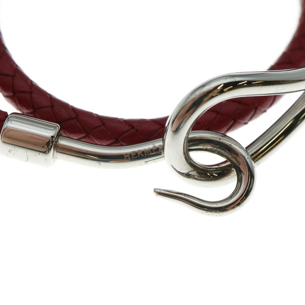 HERMES(エルメス) ジャンボ イントレチャート レザー ブレスレット シルバー金具 レッド