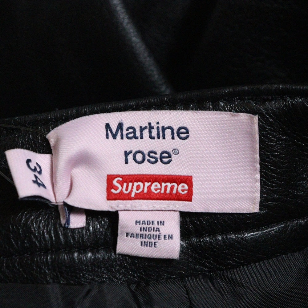 SUPREME(シュプリーム) 24AW ×Martine Rose Leather Pant マーティンローズ レザー トラックロングパンツ ブラック