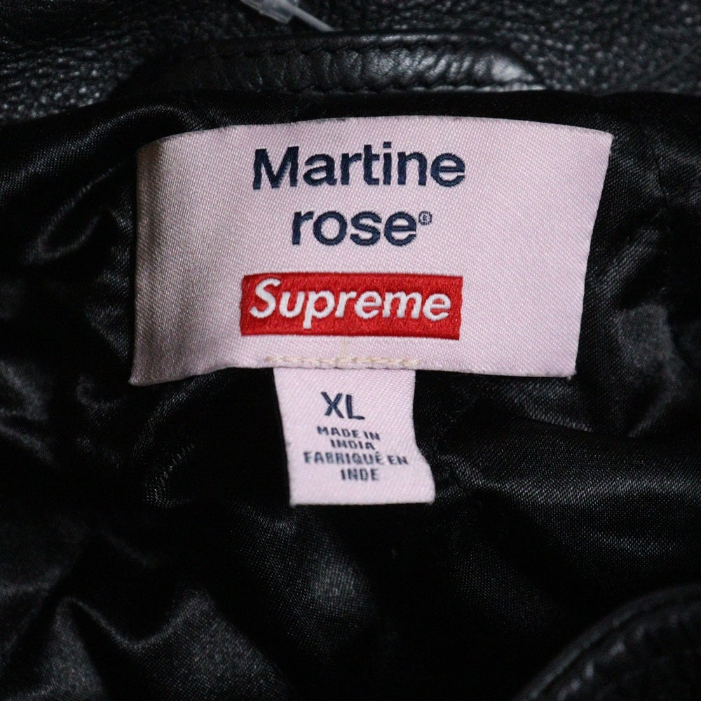 SUPREME(シュプリーム) 24AW ×Martine Rose Leather Jacket マーティンローズ レザー ジップアップ ジャケット ブラック