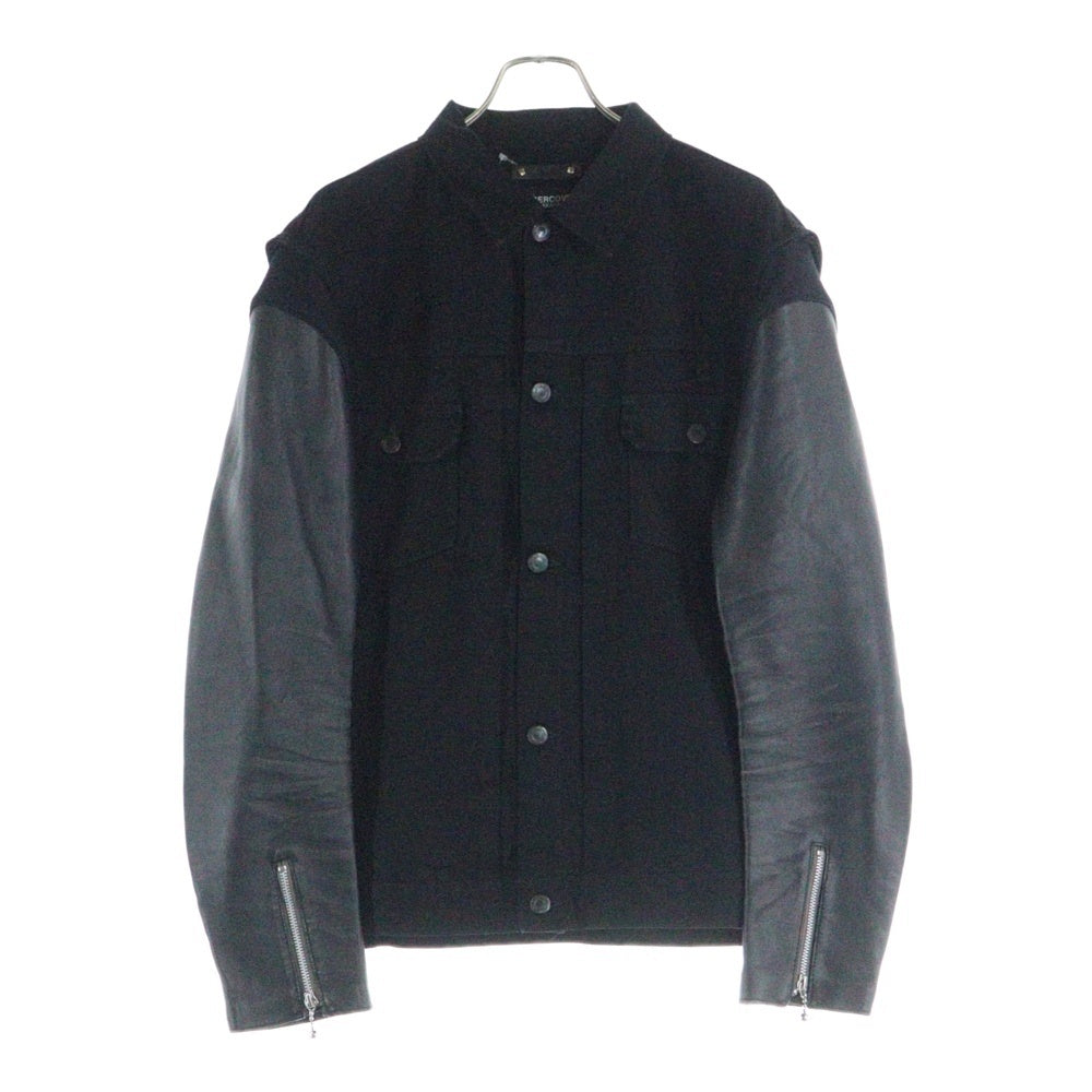 UNDERCOVER(アンダーカバー) 24AW ×MINEDENIM Leather Sleeve Denim Jacket マインデニム レザースリーブ切替 デニム ジャケット ブラック UC2D9208