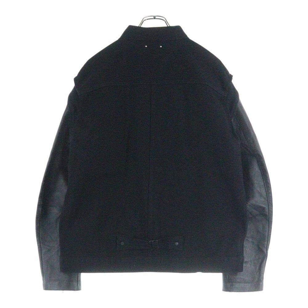 UNDERCOVER(アンダーカバー) 24AW ×MINEDENIM Leather Sleeve Denim Jacket マインデニム レザースリーブ切替 デニム ジャケット ブラック UC2D9208