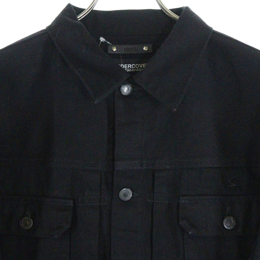 UNDERCOVER(アンダーカバー) 24AW ×MINEDENIM Leather Sleeve Denim Jacket マインデニム レザースリーブ切替 デニム ジャケット ブラック UC2D9208