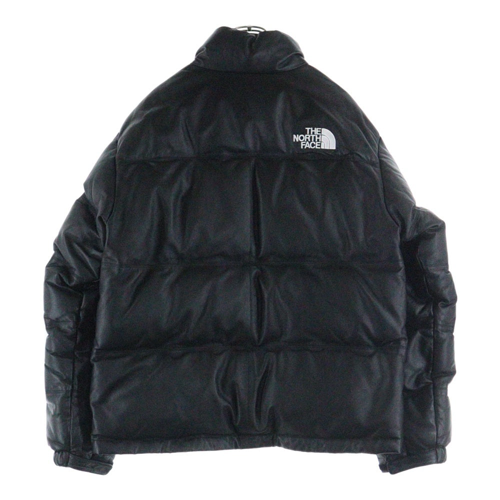 SUPREME(シュプリーム) 17AW ×THE NORTH FACE Leather Nuptse Jacket ザノースフェイス レザー ヌプシ ダウンジャケット ブラック ND91702I