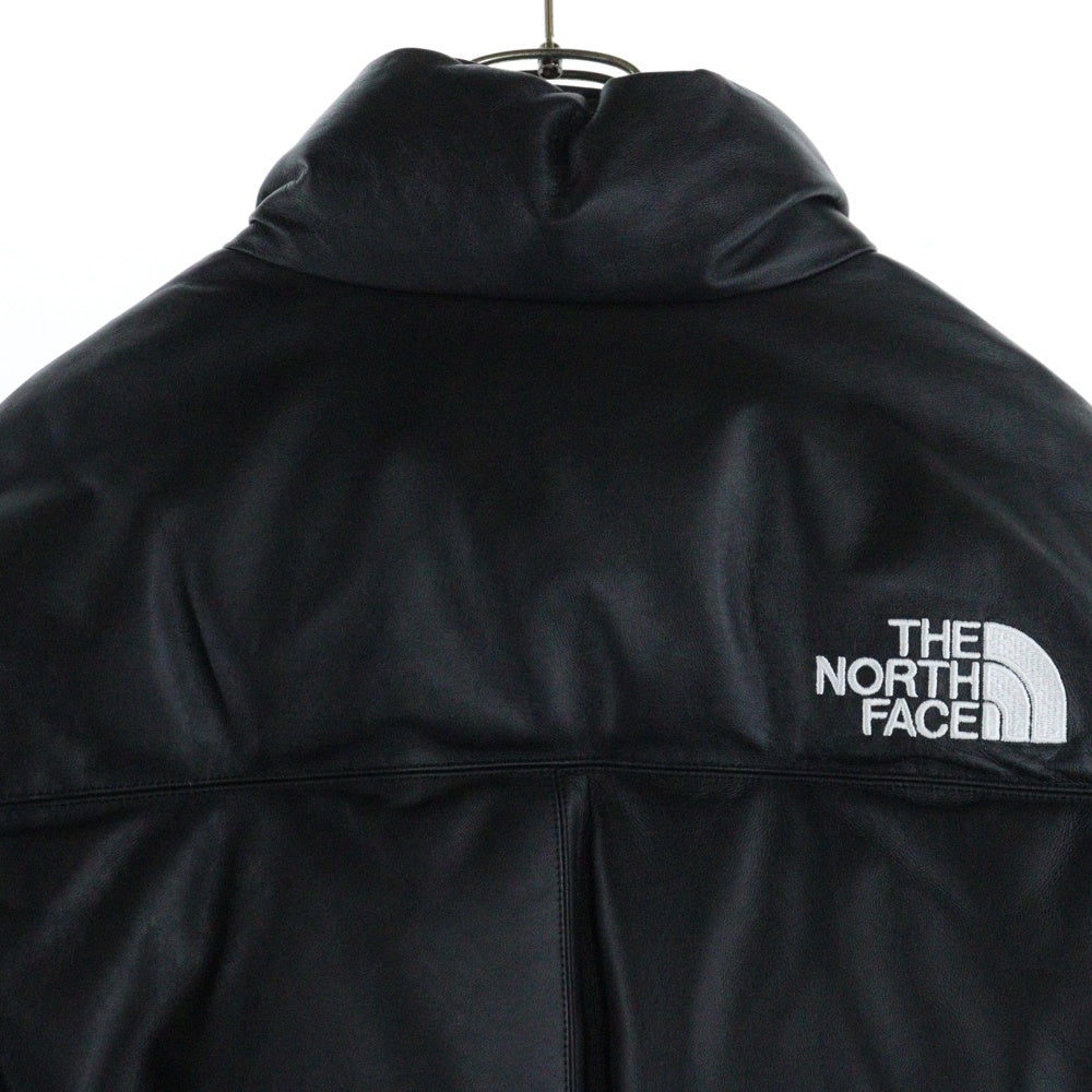 SUPREME(シュプリーム) 17AW ×THE NORTH FACE Leather Nuptse Jacket ザノースフェイス レザー ヌプシ ダウンジャケット ブラック ND91702I