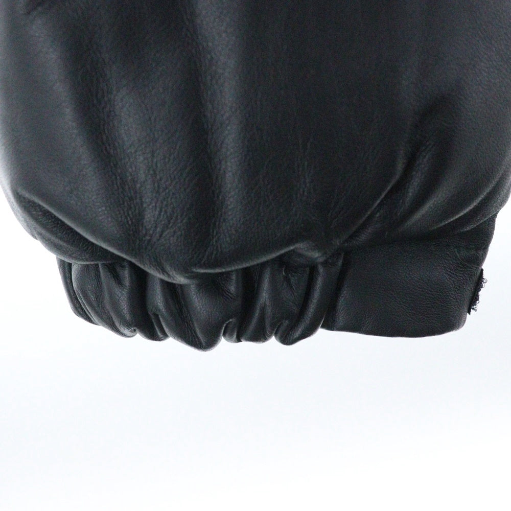 SUPREME(シュプリーム) 17AW ×THE NORTH FACE Leather Nuptse Jacket ザノースフェイス レザー ヌプシ ダウンジャケット ブラック ND91702I