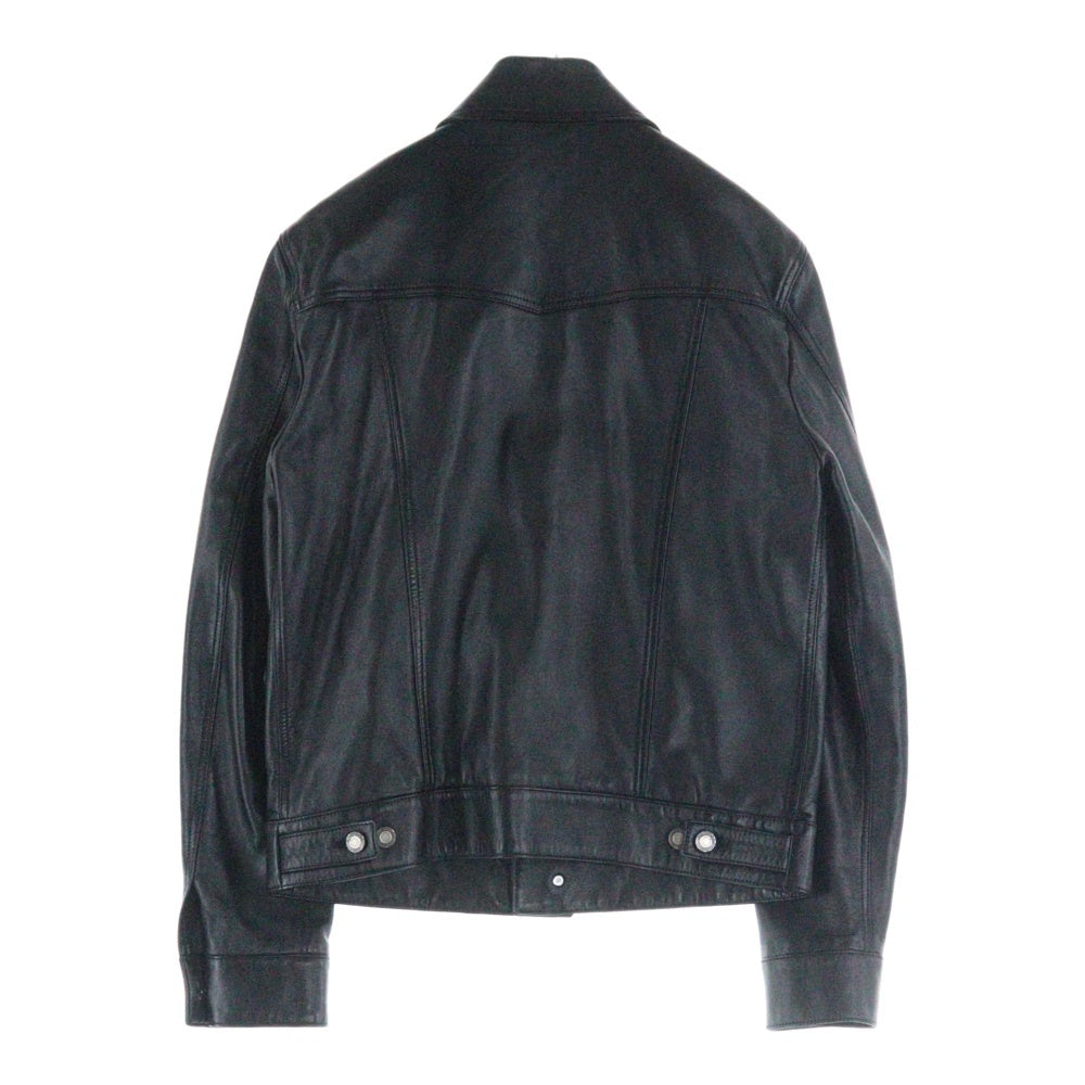 SAINT LAURENT PARIS(サンローランパリ) 21SS スムースレザー デニムスタイル ボタンジャケット ブラック 529949 YC2OC