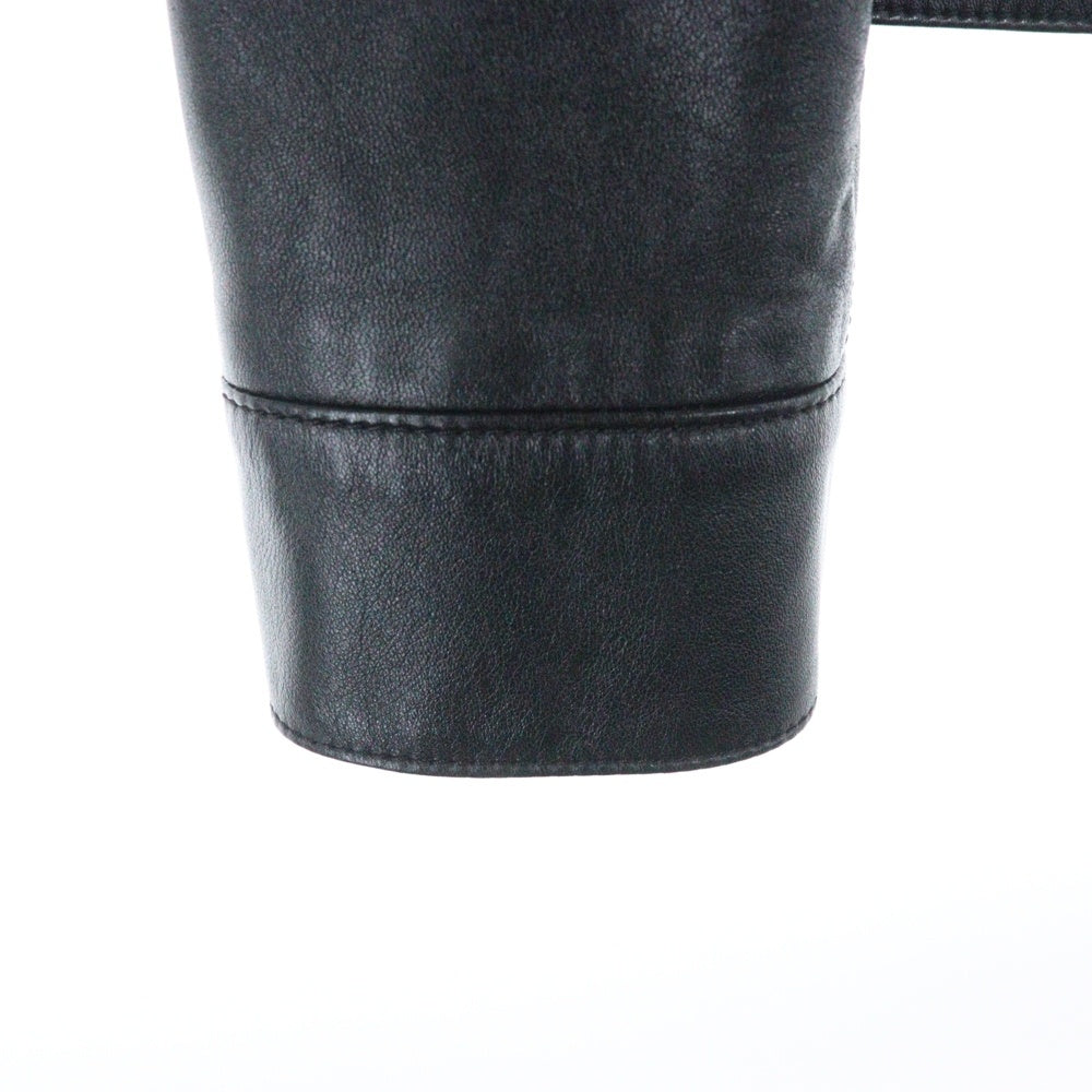 SAINT LAURENT PARIS(サンローランパリ) 21SS スムースレザー デニムスタイル ボタンジャケット ブラック 529949 YC2OC