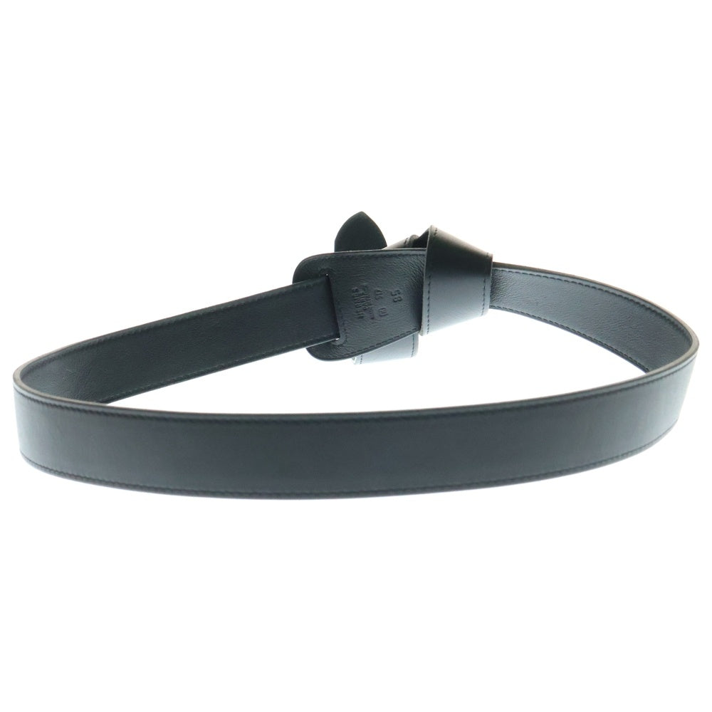HERMES(エルメス) □K刻印 Black leather knot waist belt ノットウエスト レザー ベルト レディース ブラック