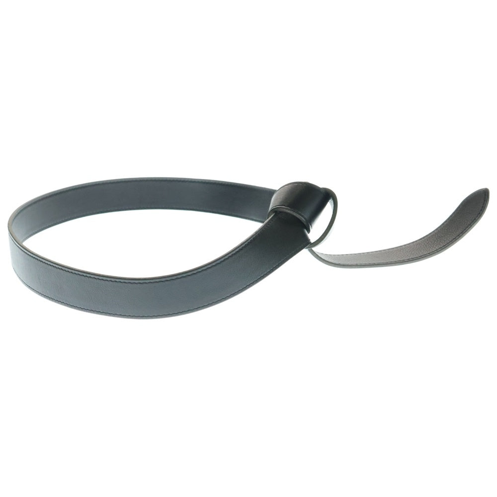 HERMES(エルメス) □K刻印 Black leather knot waist belt ノットウエスト レザー ベルト レディース ブラック