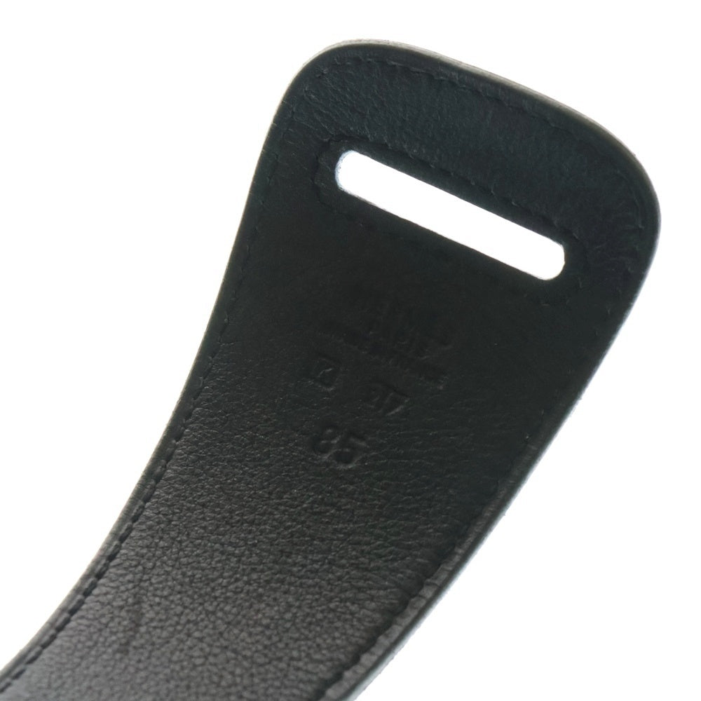 HERMES(エルメス) □K刻印 Black leather knot waist belt ノットウエスト レザー ベルト レディース ブラック
