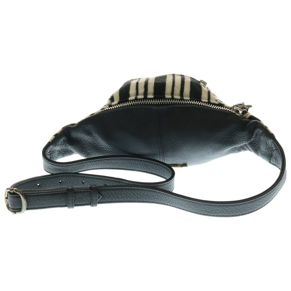 CHROME HEARTS(クロムハーツ) SNAT PACK mini スナットパックミニ ダガージップ ガンスリンガーベルト ハラコ ウエストバッグ ボディバッグ ホワイト/ブラック
