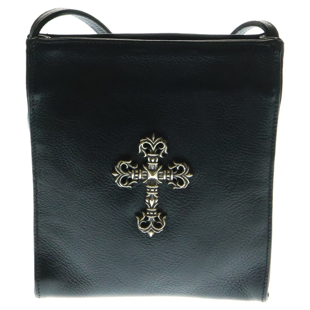 CHROME HEARTS(クロムハーツ) SQ PKT FILIGREE CRS スクエアポケットフィリグリー フィリグリークロス装飾レザーショルダーバッグ