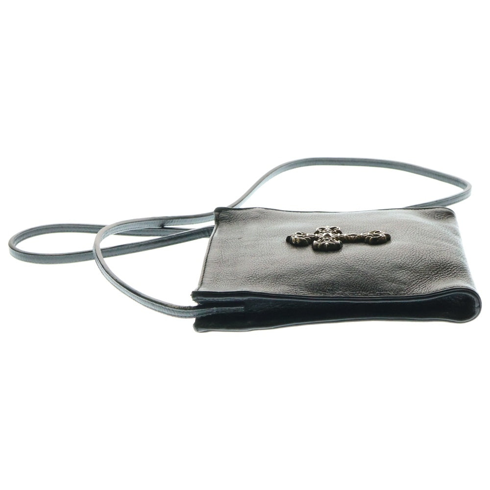 CHROME HEARTS(クロムハーツ) SQ PKT FILIGREE CRS スクエアポケットフィリグリー フィリグリークロス装飾レザーショルダーバッグ