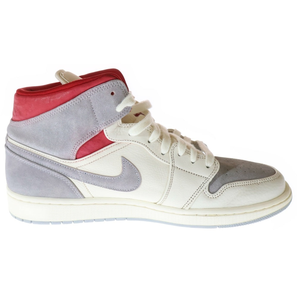 NIKE(ナイキ) AIR JORDAN 1 MID PREMIUM エアジョーダン1 スニーカーズエンスタッフ ハイカットスニーカー グレー/ホワイト US12.5/30.5cm CT3443-100