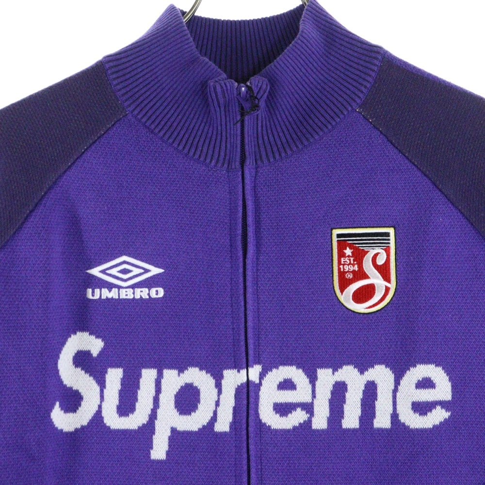SUPREME(シュプリーム) 25SS ×Umbro Zip Up Sweater アンブロ ロゴ刺繍 コットン ジップアップ ニット セーター パープル