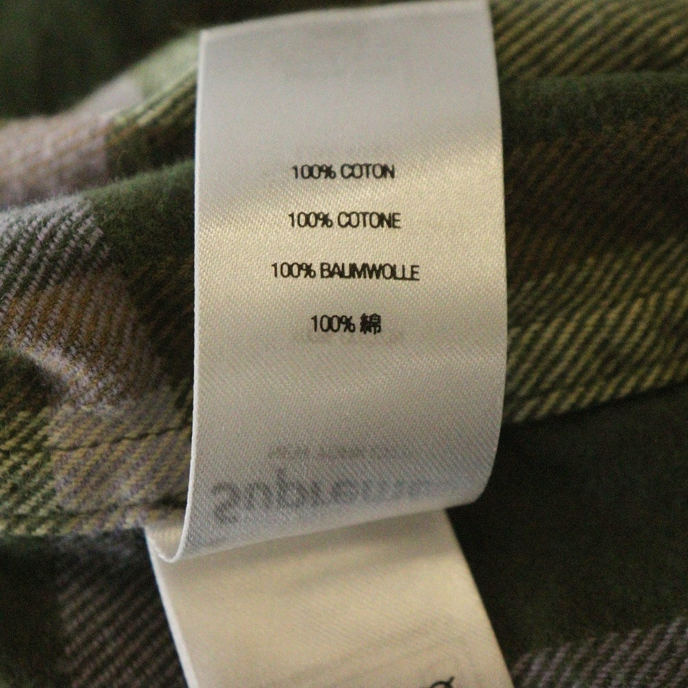 SUPREME(シュプリーム) 23AW Plaid Flannel Shirt フロントロゴ刺繍 フランネル 長袖シャツ グリーン/イエロー
