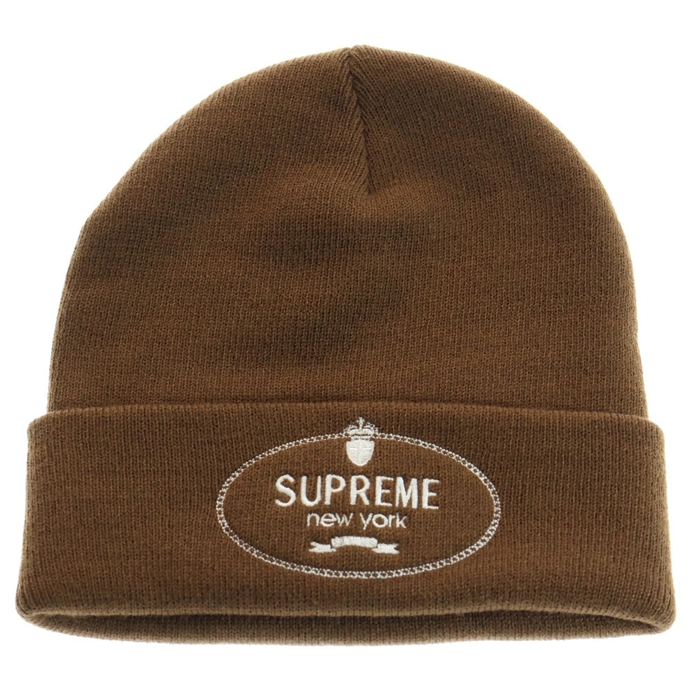 SUPREME(シュプリーム) 24AW Crest Beanie クレスト ビーニー ニットキャップ 帽子 ブラウン