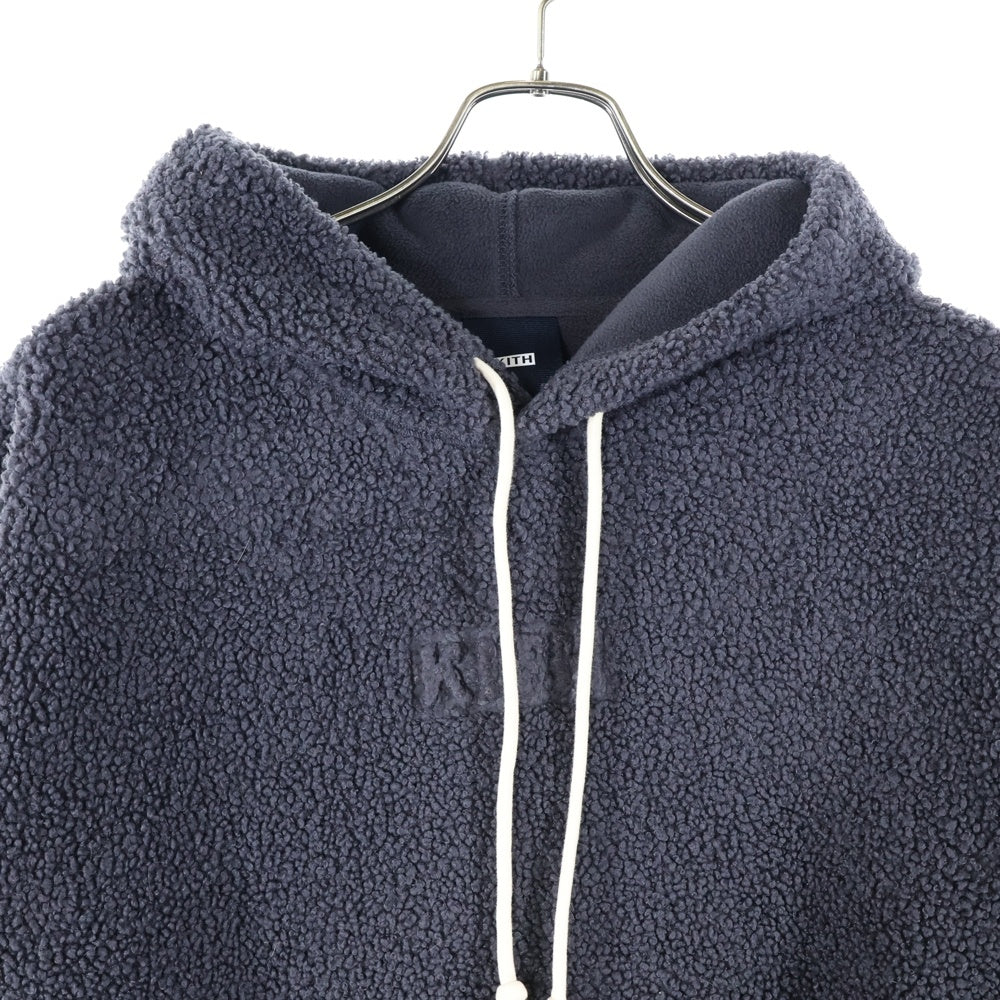 KITH(キス) ボックスロゴ スウェット ボア プルオーバーパーカーグレー KH2609