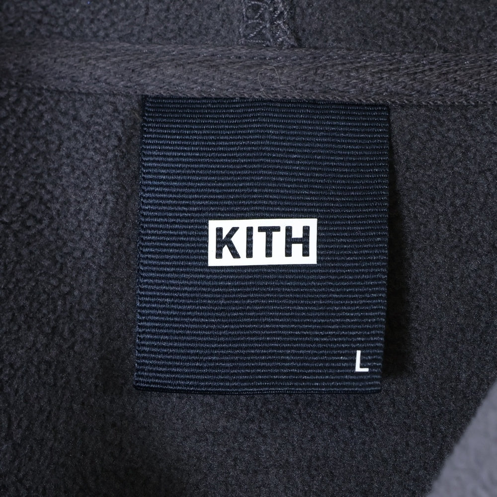 KITH(キス) ボックスロゴ スウェット ボア プルオーバーパーカーグレー KH2609