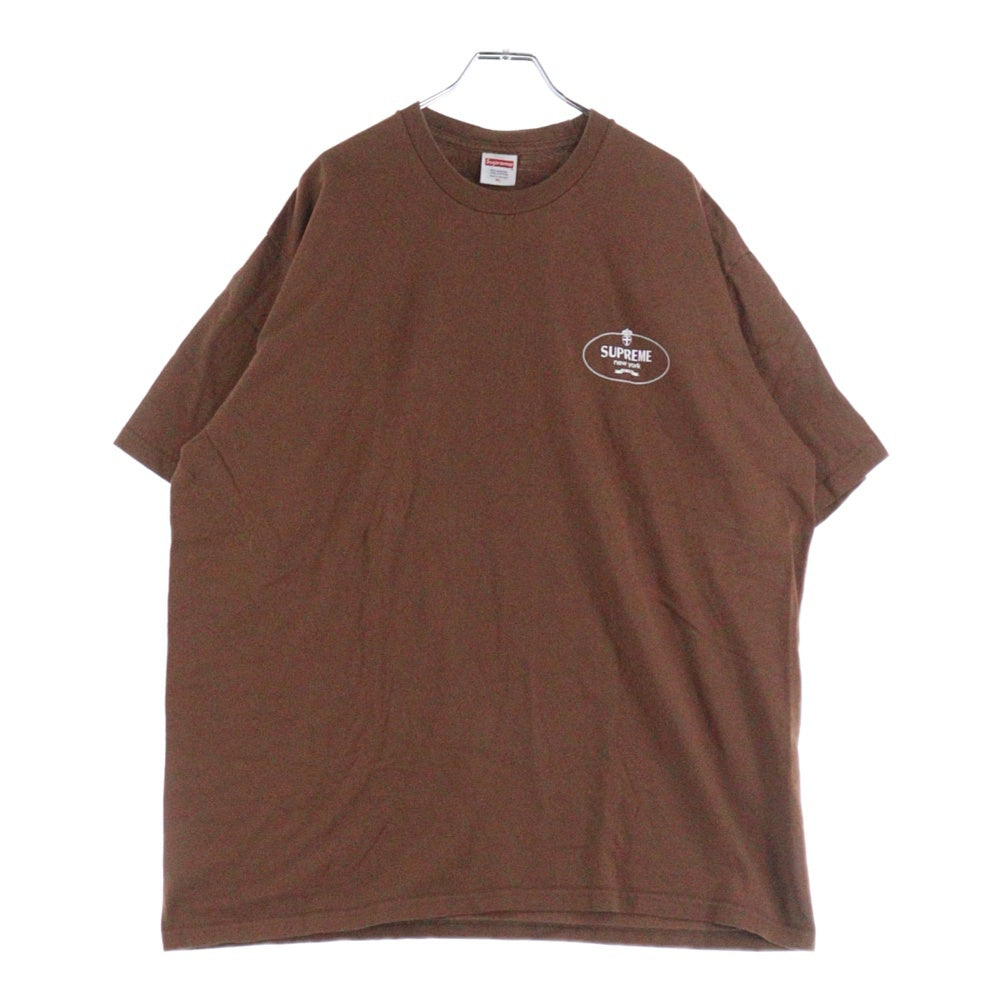 SUPREME(シュプリーム) 24AW Crest Tee クレスト ロゴプリント クルーネック半袖Tシャツ カットソー ブラウン