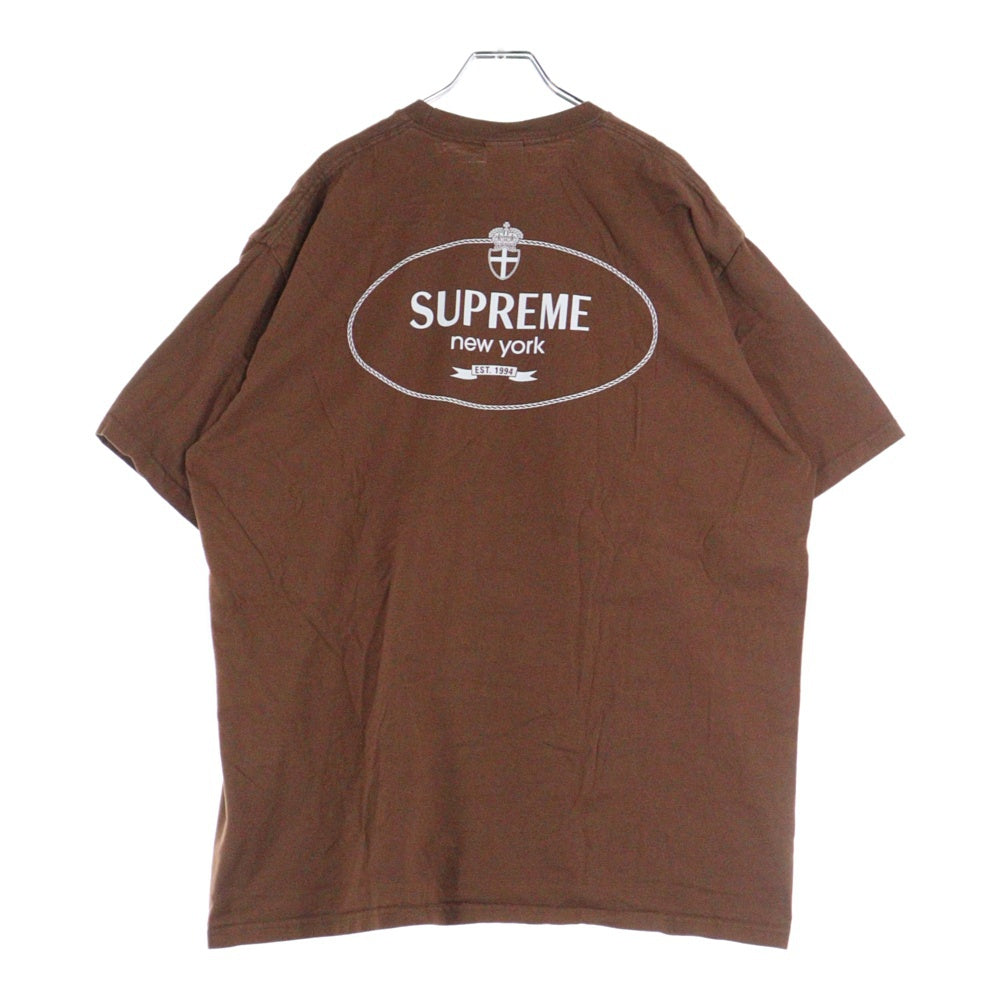 SUPREME(シュプリーム) 24AW Crest Tee クレスト ロゴプリント クルーネック半袖Tシャツ カットソー ブラウン