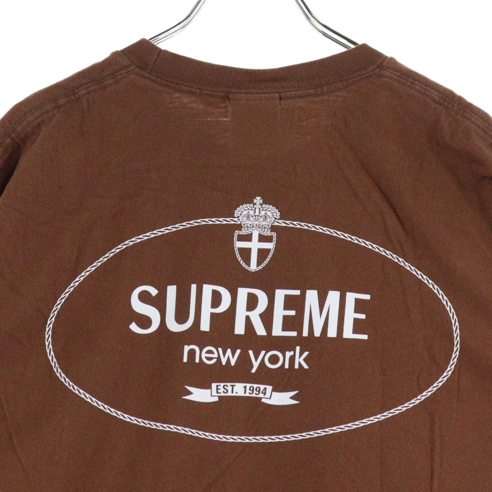 SUPREME(シュプリーム) 24AW Crest Tee クレスト ロゴプリント クルーネック半袖Tシャツ カットソー ブラウン