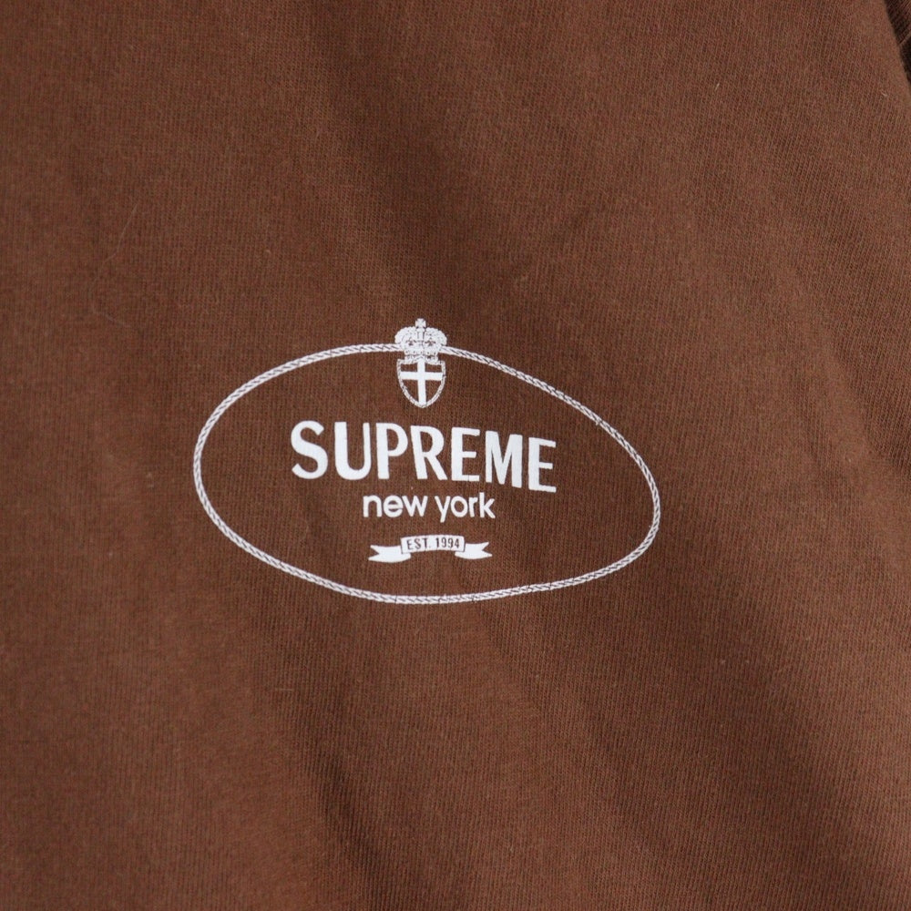 SUPREME(シュプリーム) 24AW Crest Tee クレスト ロゴプリント クルーネック半袖Tシャツ カットソー ブラウン