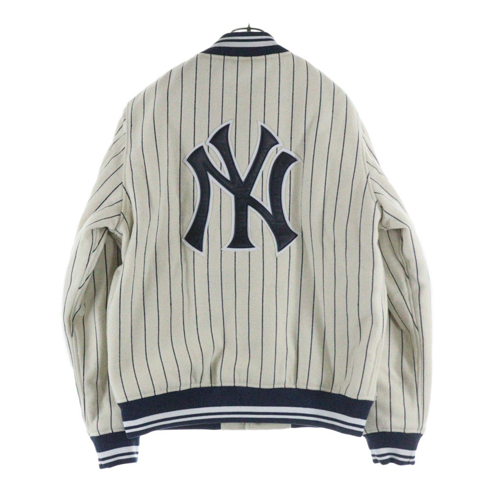 KITH(キス) 21AW ×MLB for New York Yankees Wool Bomber Jacket ニューヨーク ヤンキース ウール ボンバージャケット アイボリー KHM010030