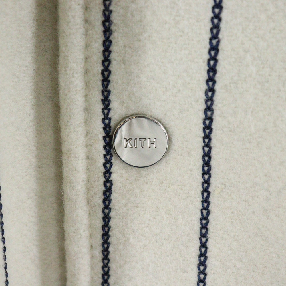 KITH(キス) 21AW ×MLB for New York Yankees Wool Bomber Jacket ニューヨーク ヤンキース ウール ボンバージャケット アイボリー KHM010030