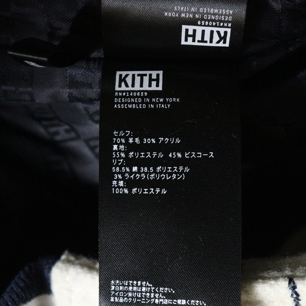 KITH(キス) 21AW ×MLB for New York Yankees Wool Bomber Jacket ニューヨーク ヤンキース ウール ボンバージャケット アイボリー KHM010030