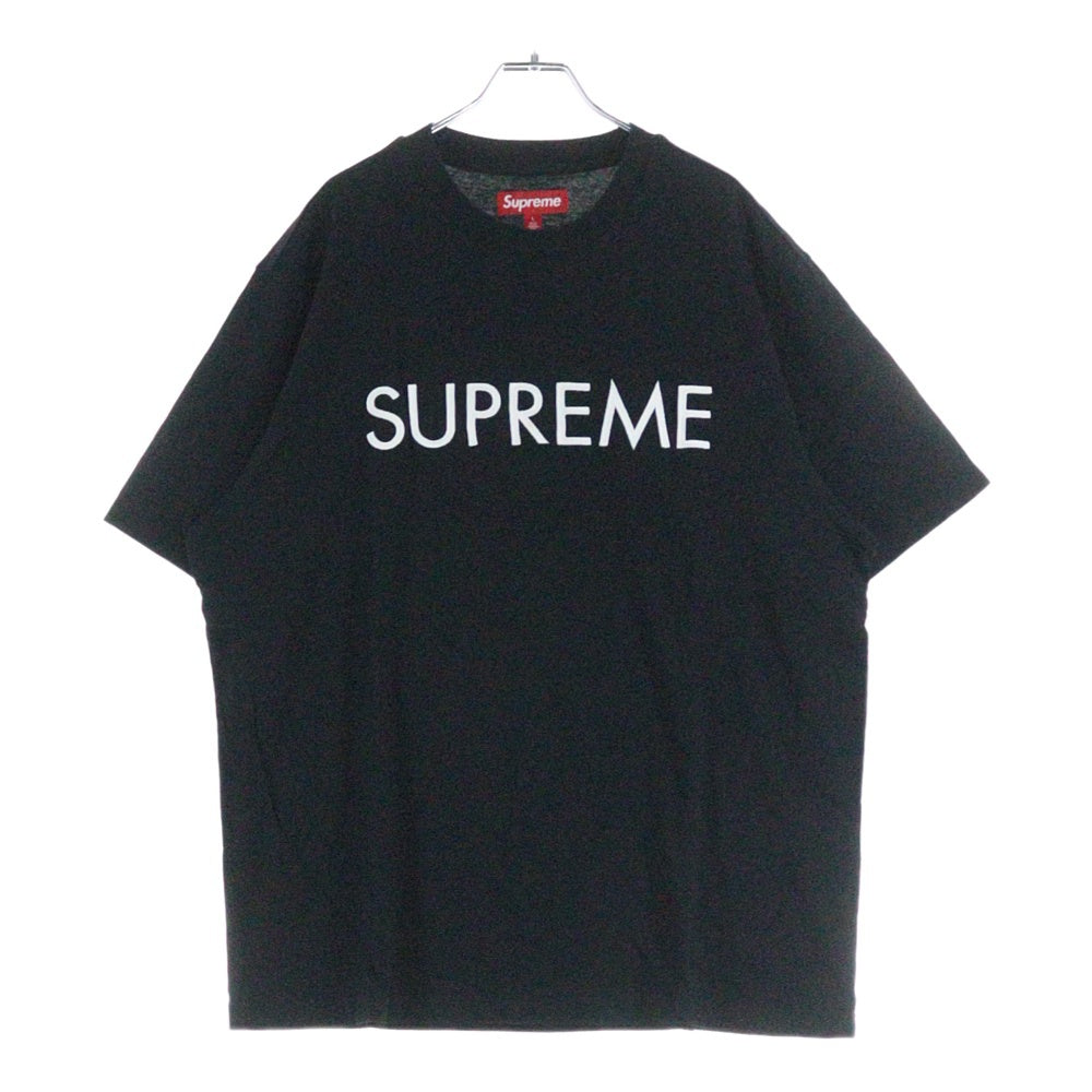 SUPREME(シュプリーム) 22AW Capital S/S Tee Top キャピタル フロントロゴ クルーネック半袖Tシャツ カットソー ブラック