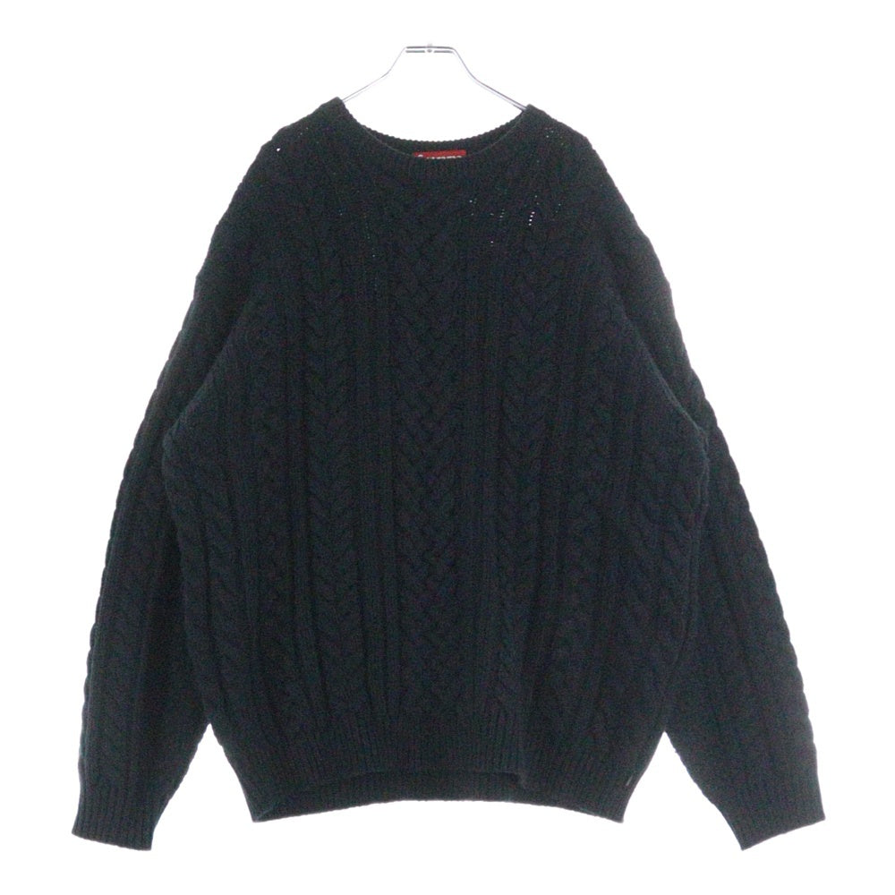 SUPREME(シュプリーム) 23AW Applique Cable Knit Sweater アップリケ ケーブル ニット セーター ブラック