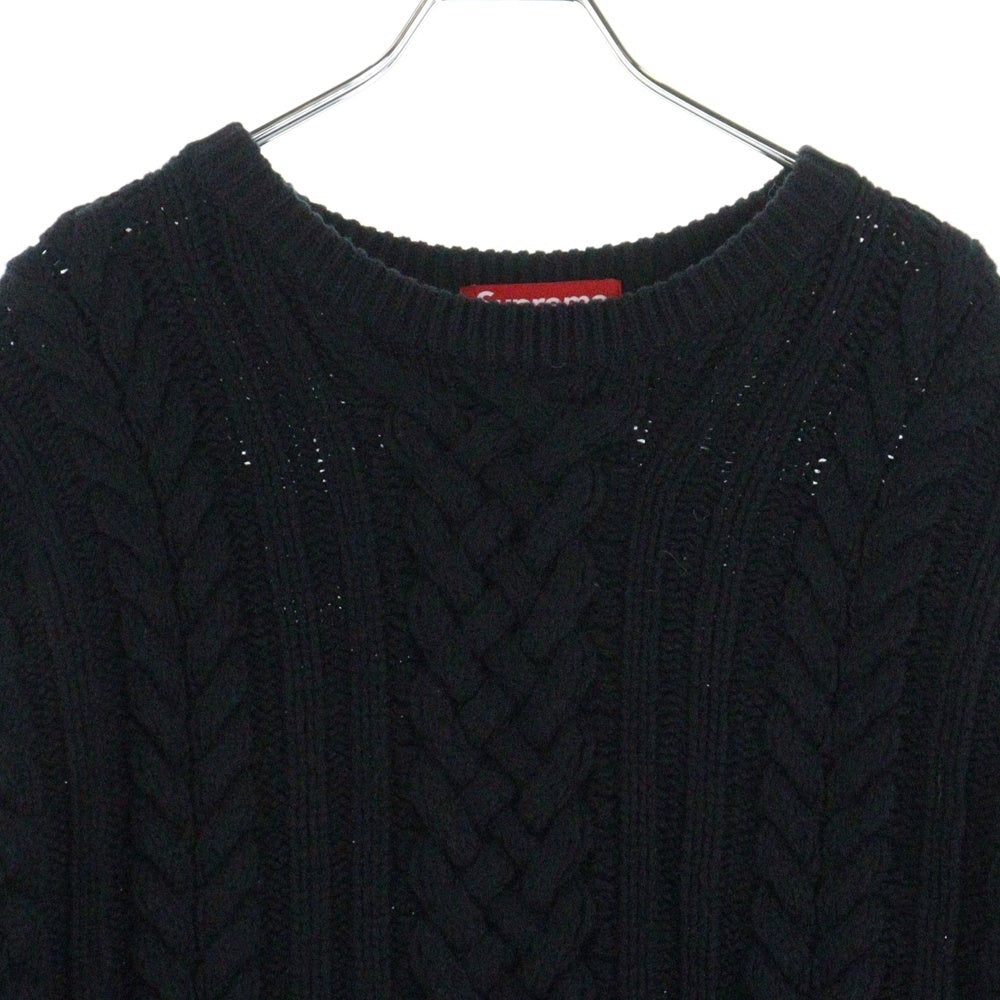 SUPREME(シュプリーム) 23AW Applique Cable Knit Sweater アップリケ ケーブル ニット セーター ブラック
