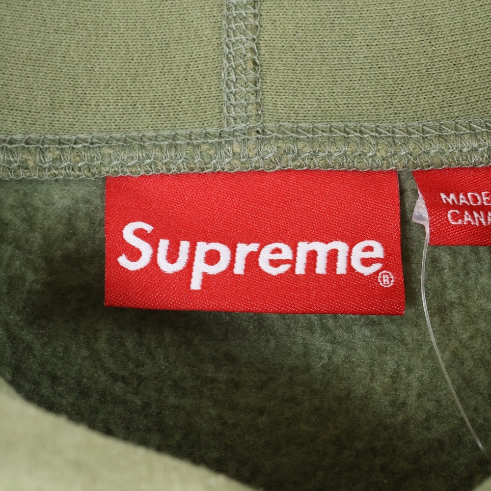 SUPREME(シュプリーム) 23AW Raised Script Hooded レイズド スクリプト フロントロゴ プルオーバー スウェットパーカー フーディ グリーン