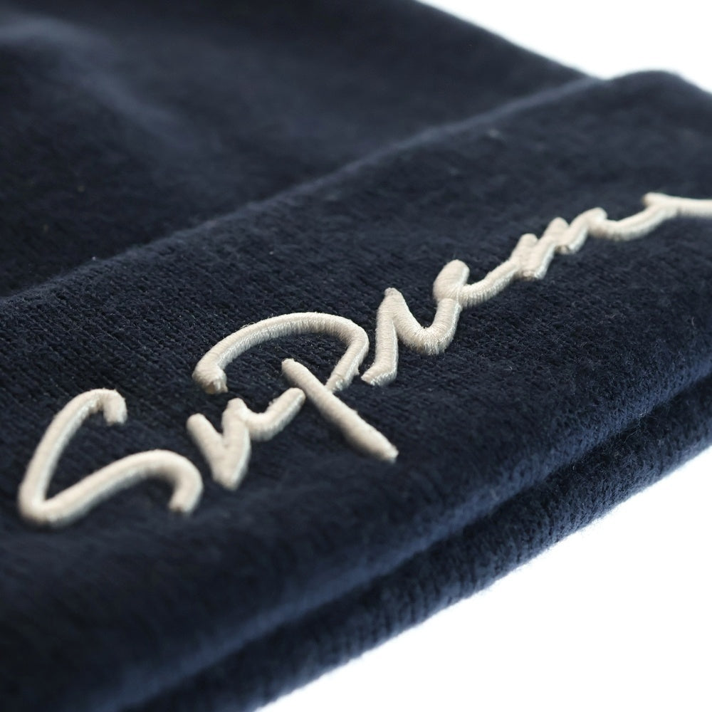 SUPREME(シュプリーム) 18AW Classic Script Beanie クラシック スクリプト ビーニー ニットキャップ 帽子 ネイビー