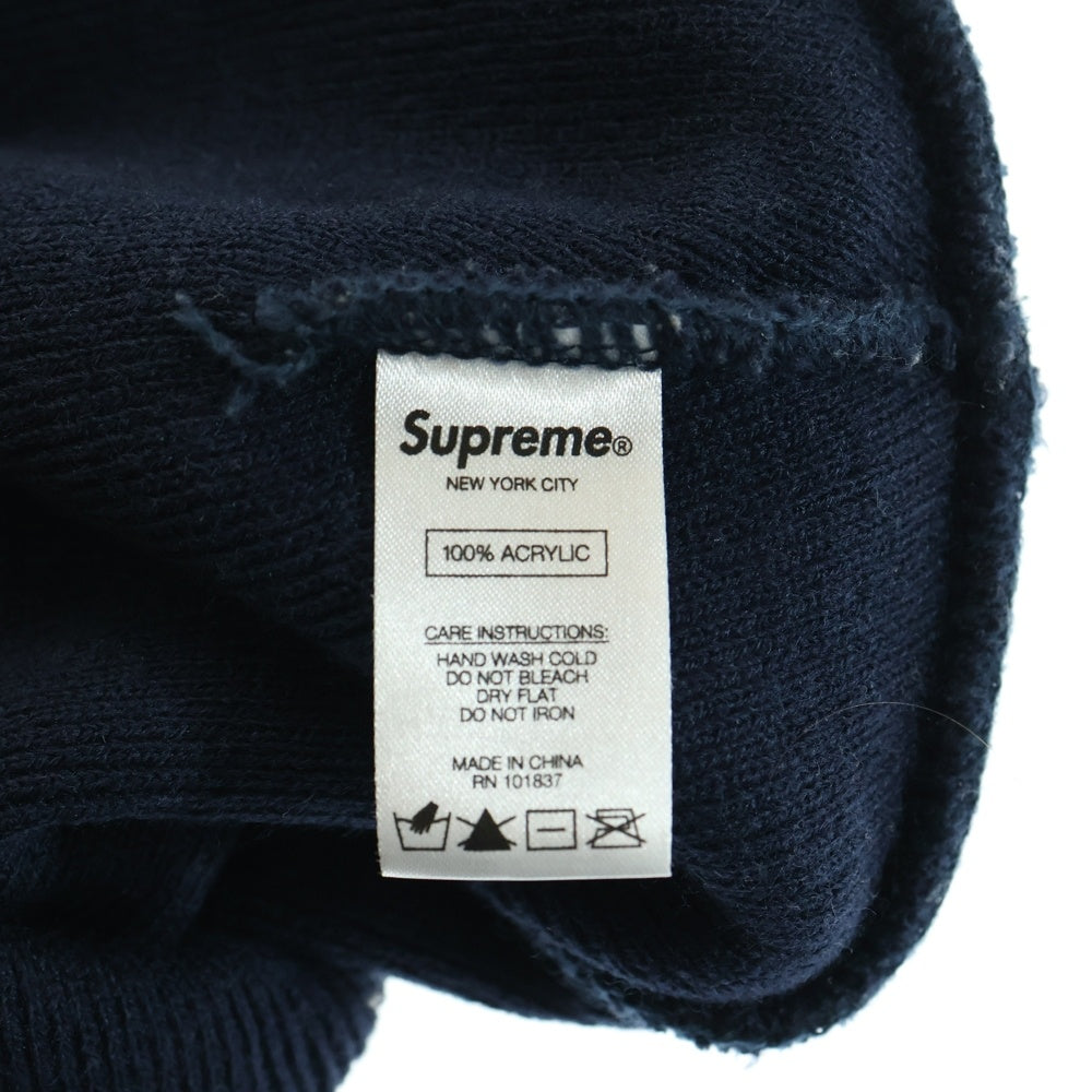 SUPREME(シュプリーム) 18AW Classic Script Beanie クラシック スクリプト ビーニー ニットキャップ 帽子 ネイビー